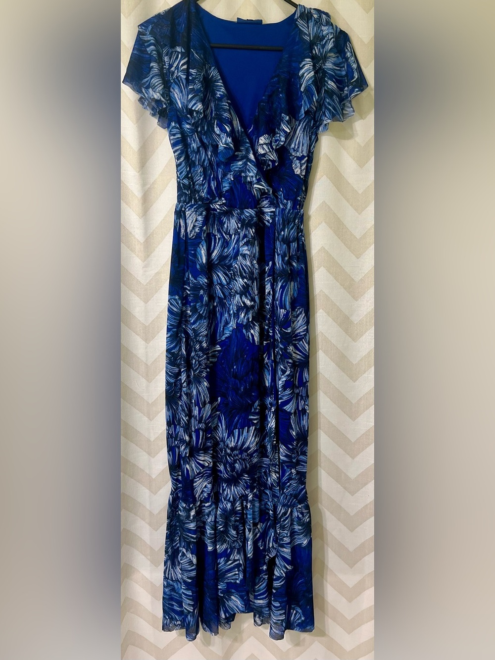 Apt. 9 Blue Floral Wrap-Style Swim Coverup Dress